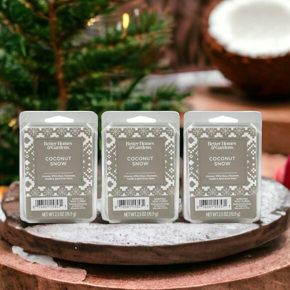3-Pack BH&G COCONUT SNOW Wax Cube Melts Winter Holiday Food Tropical Christmas - Picture 16 of 16